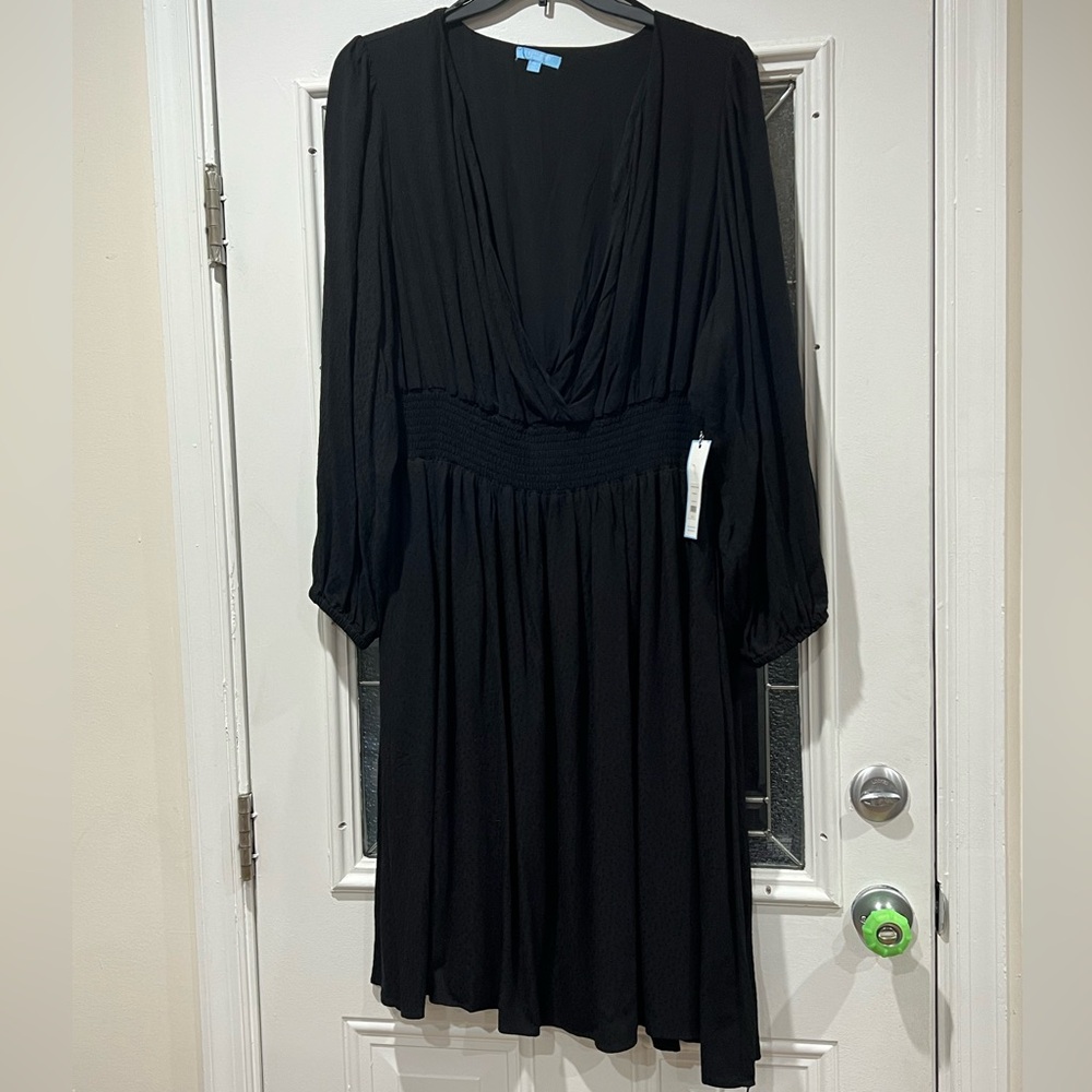 Long sleeve cinched waist dress
